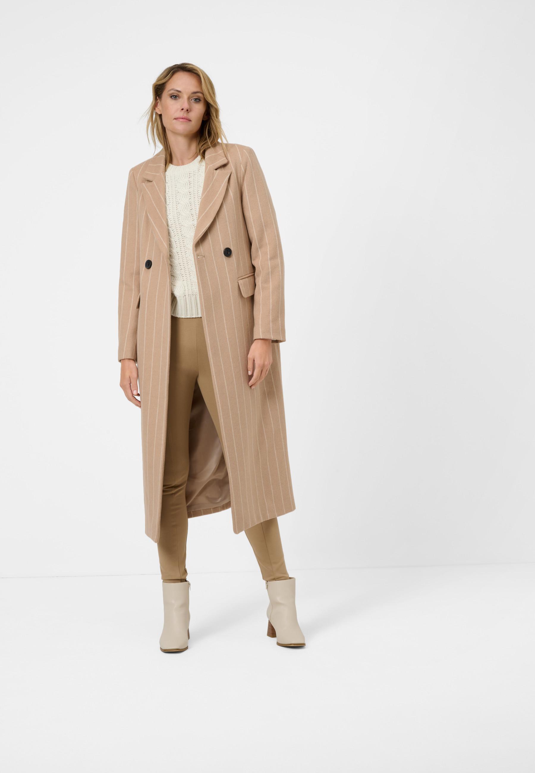 RICANO  Manteau  Valia, en beige avec des rayures blanches 