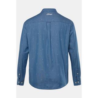 Sthuge  Camicia di jeans STHUGE dalla vestibilità moderna con stampa allover, maniche lunghe e colletto ad apertura inglese blue denim 