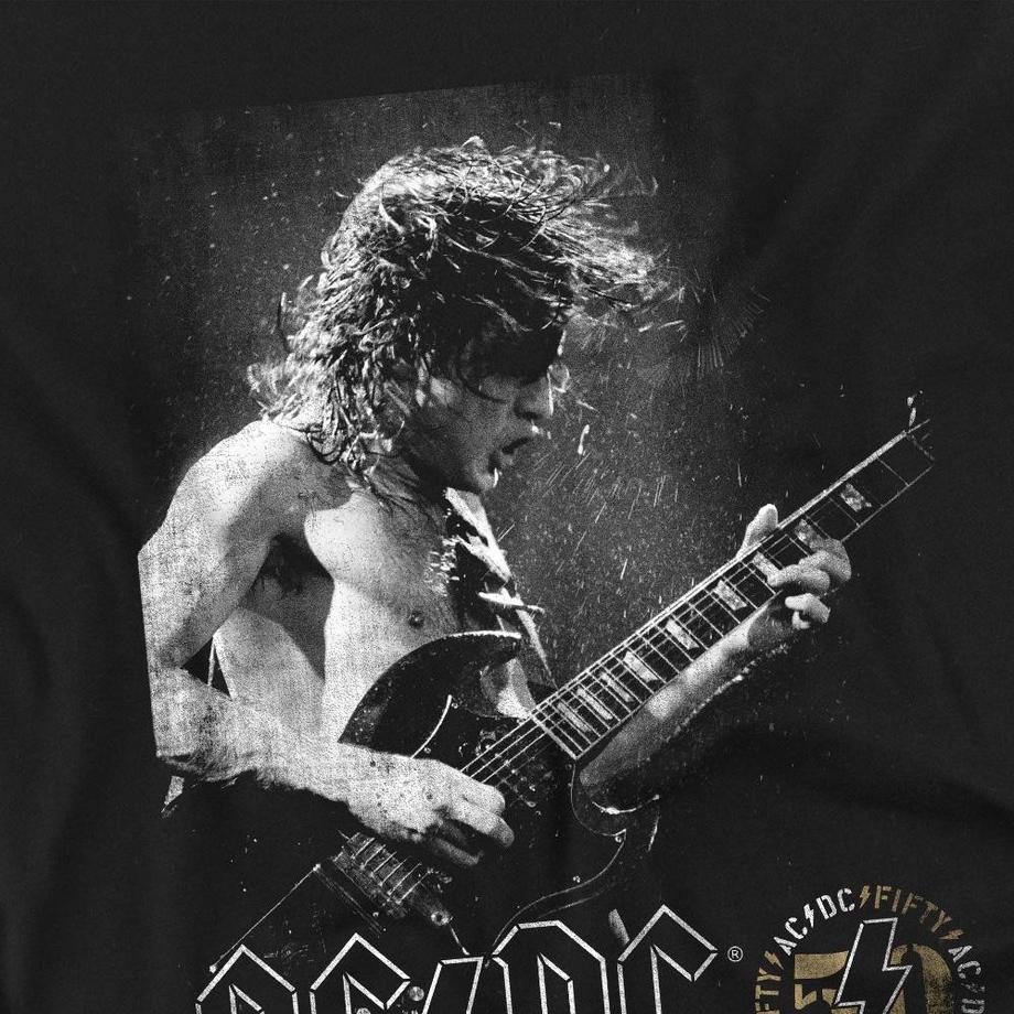 AC/DC Angus Young 50th Anniversary T-Shirt Maniche Lunghe  