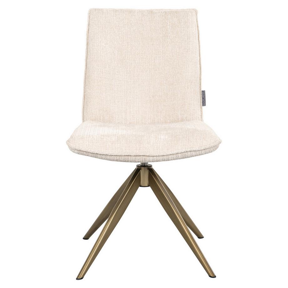mutoni Sedia girevole Dakota in ciniglia beige  