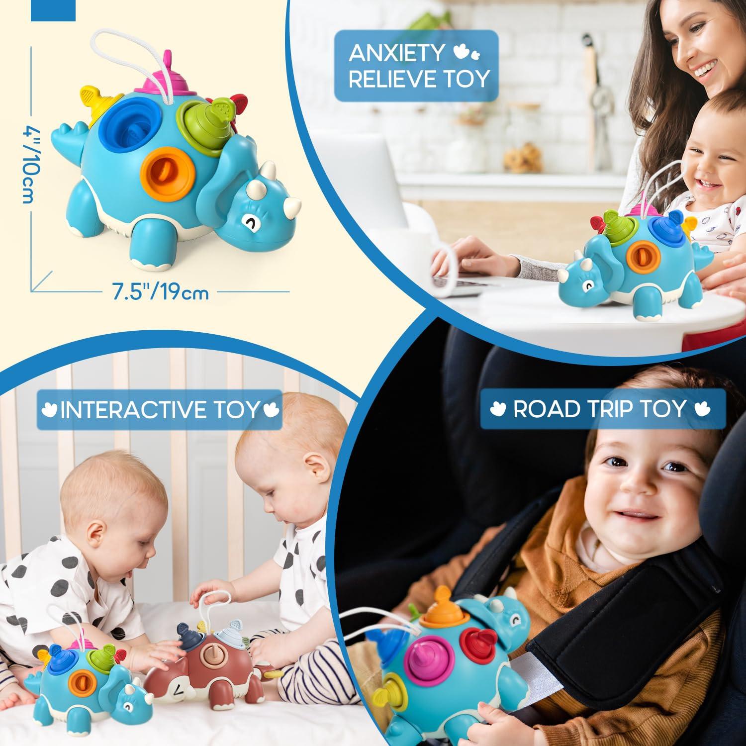 Activity-board  Jouet CastleMotor, jouet sensoriel pour bébé, jouet pour enfant Dino, jouet d'apprentissage précoce, jouet de rotation Pop Fidget 