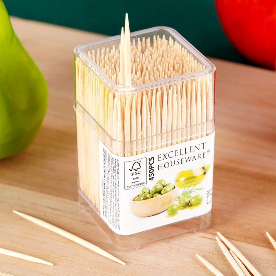 Northix  Holzzahnstocher in praktischer Verpackung für Snacks und Mahlzeiten 