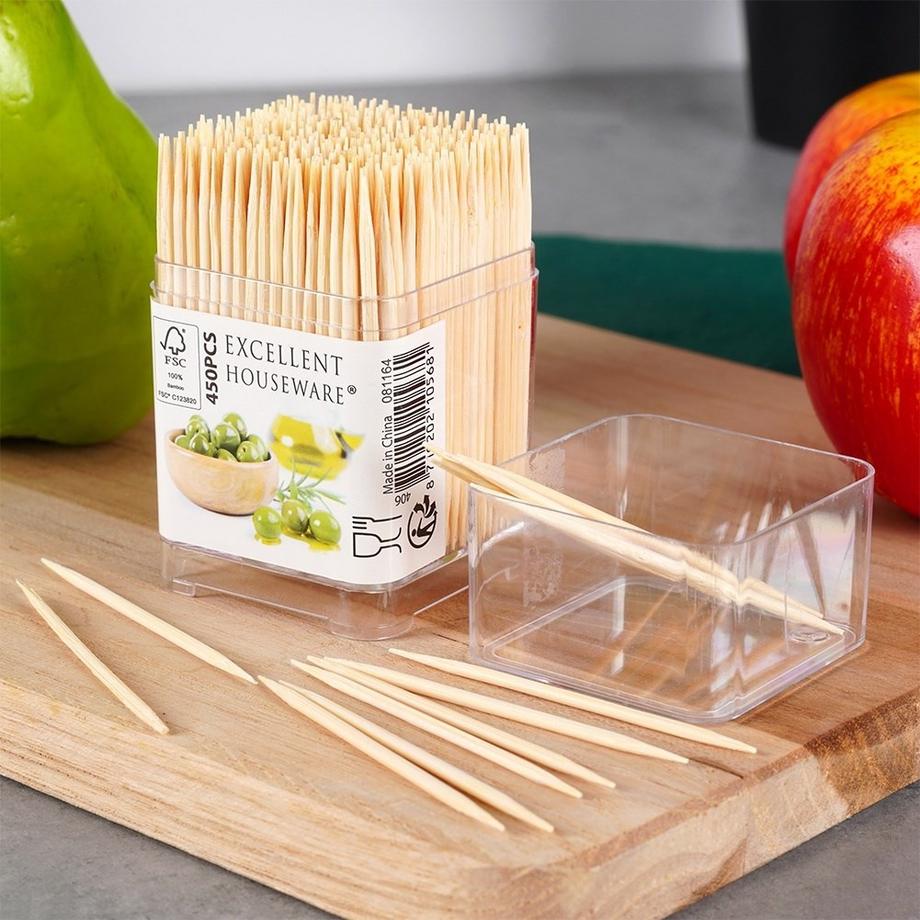 Northix  Holzzahnstocher in praktischer Verpackung für Snacks und Mahlzeiten 