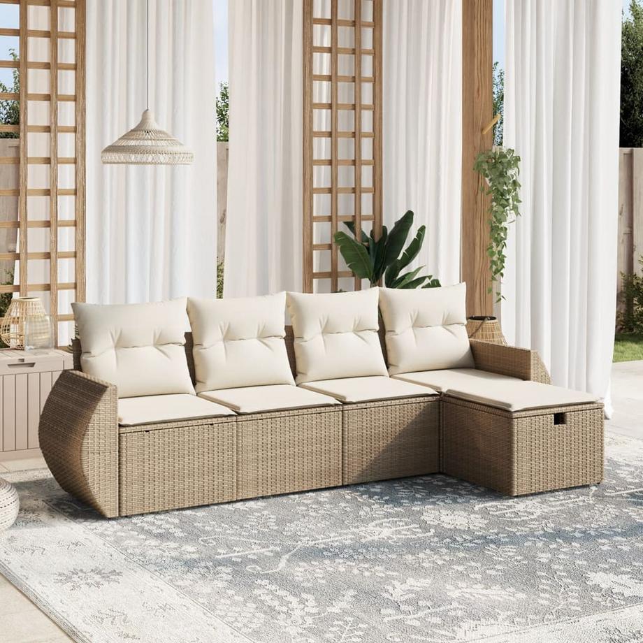 VidaXL set divano da giardino Polirattan  