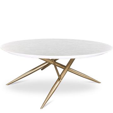 Bretz Table basse Ohlinda ronde 95x95 white stone