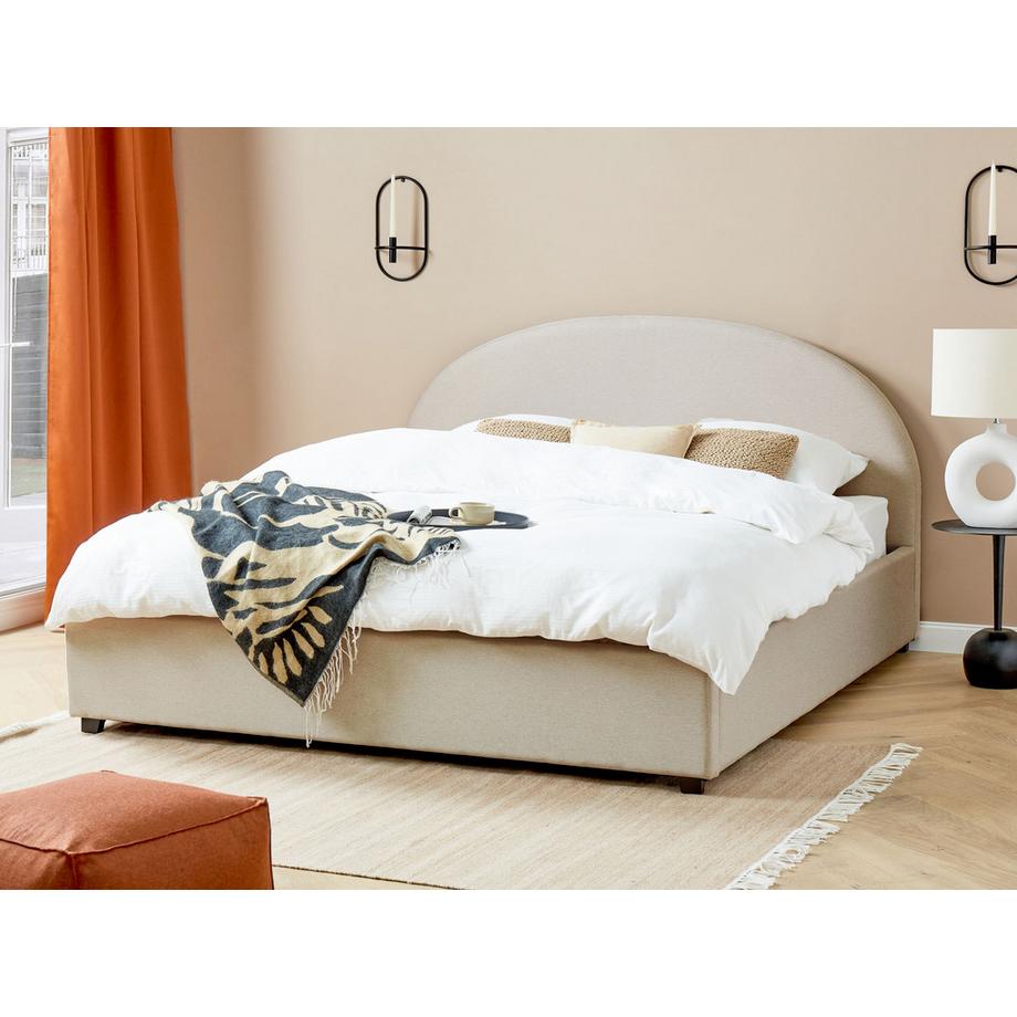 Beliani Letto contenitore en Tessuto Retrò VAUCLUSE  