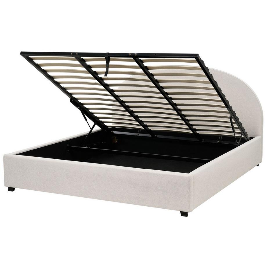 Beliani Letto contenitore en Tessuto Retrò VAUCLUSE  