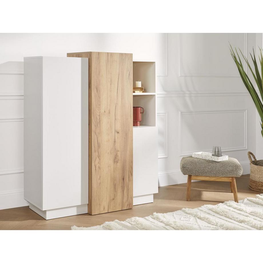 Vente-unique Buffet haut FRANCOLI 3 portes 2 niches chêne  