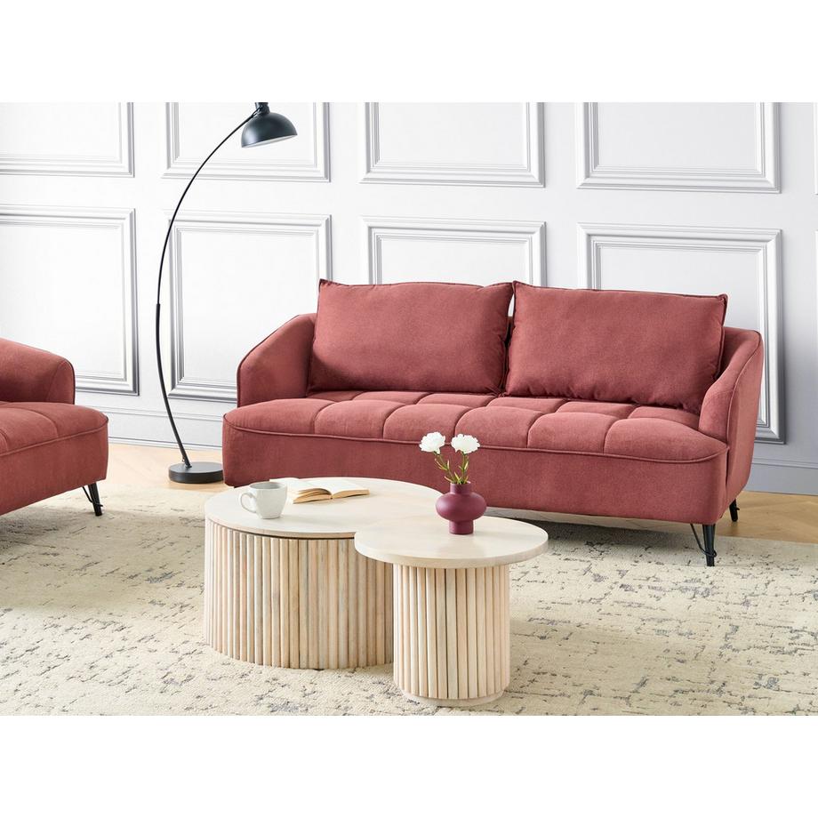 Beliani Canapé 3 places en Tissu Cottage HOBRO  