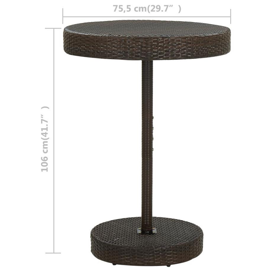 VidaXL Table de jardin rotin synthétique  