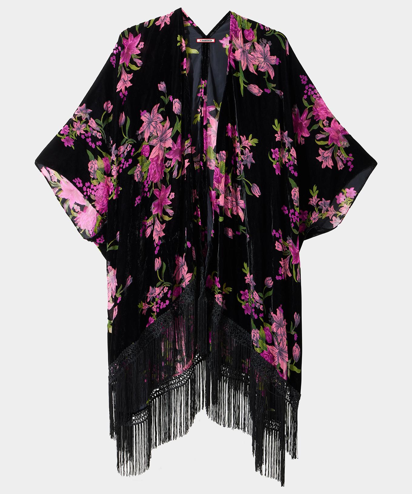 Joe Browns Kimono Frange Floreale Scuro  