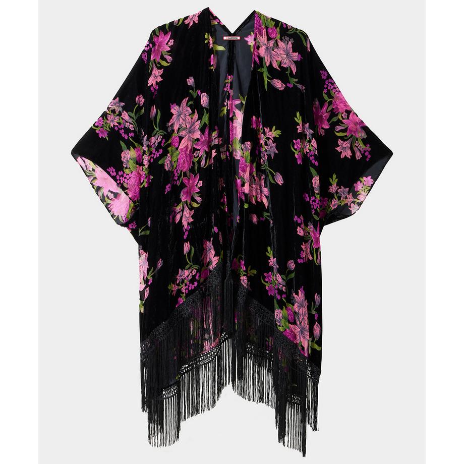 Joe Browns Dunkel geblümter Fransen Kimono  