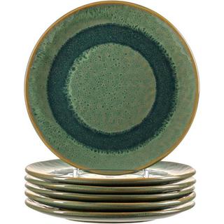LEONARDO Teller Matera 23 cm Grün 6 Stück, HxD: 2x23cm, Keramik  