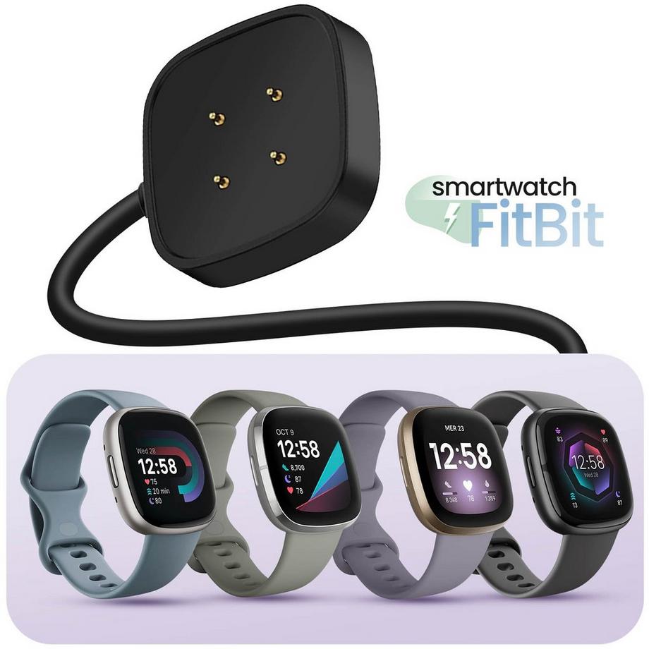 Avizar  Chargeur Fitbit Versa et Sense, 1m Noir 