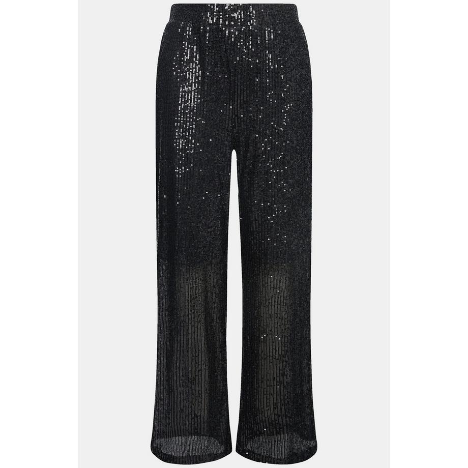 Ulla Popken Pantalon à sequins Taille élastique Jambe large  