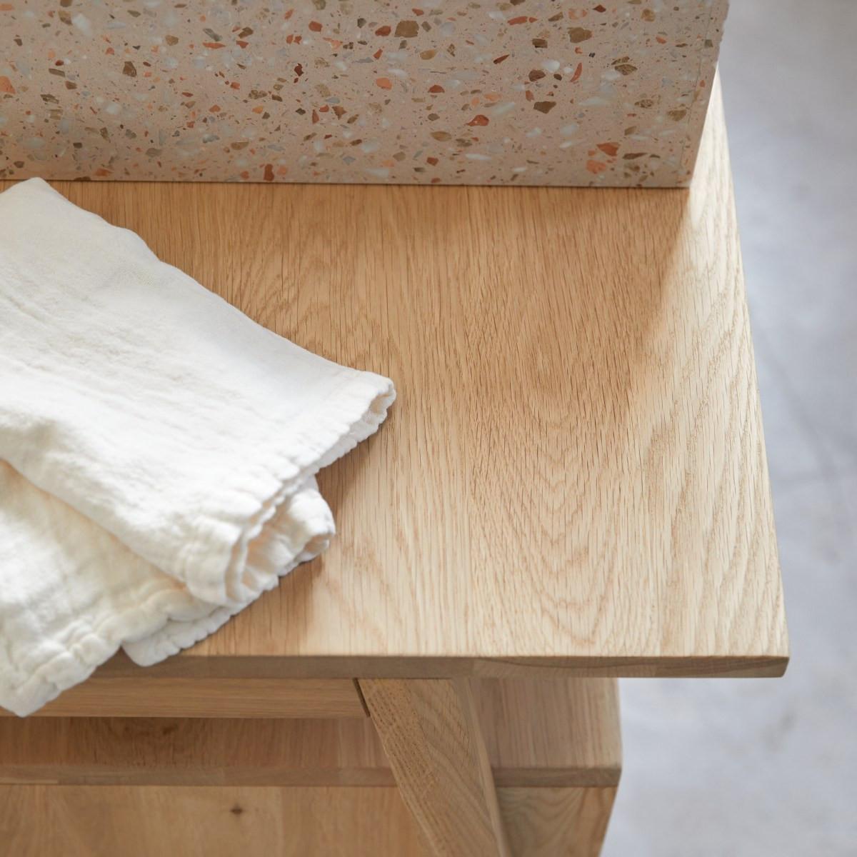 Tikamoon Mobile per il bagno in legno di quercia massello 90 cm Pola  