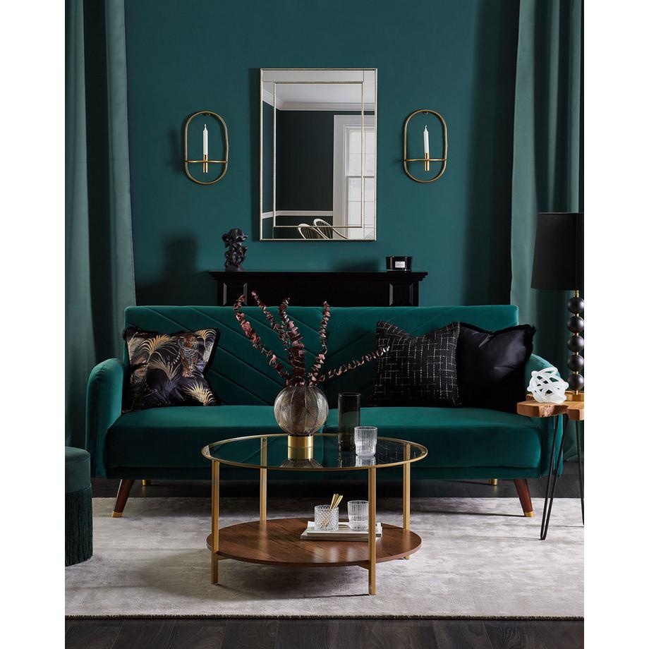 Beliani Canapé-lit en Velours Glamour SENJA  