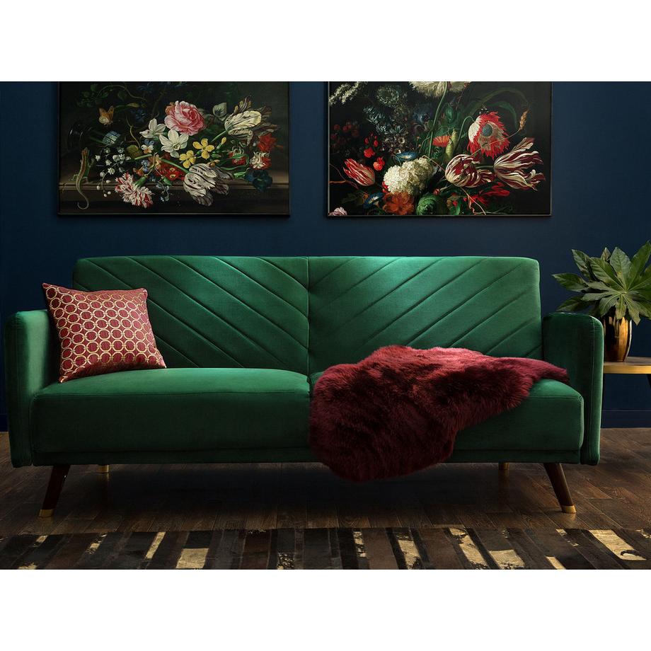 Beliani Canapé-lit en Velours Glamour SENJA  
