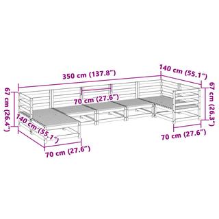 VidaXL set divano da giardino Legno di pino  