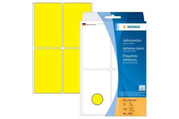 HERMA HERMA Etiketten 52×82mm 2491 gelb 128 Stück  