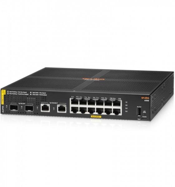 HPE  E Aruba 6100 Switch 2 SFP+ Ports, 2x SFP Ports, PoE , 1 USB Type C Console Port, 1 USB T 