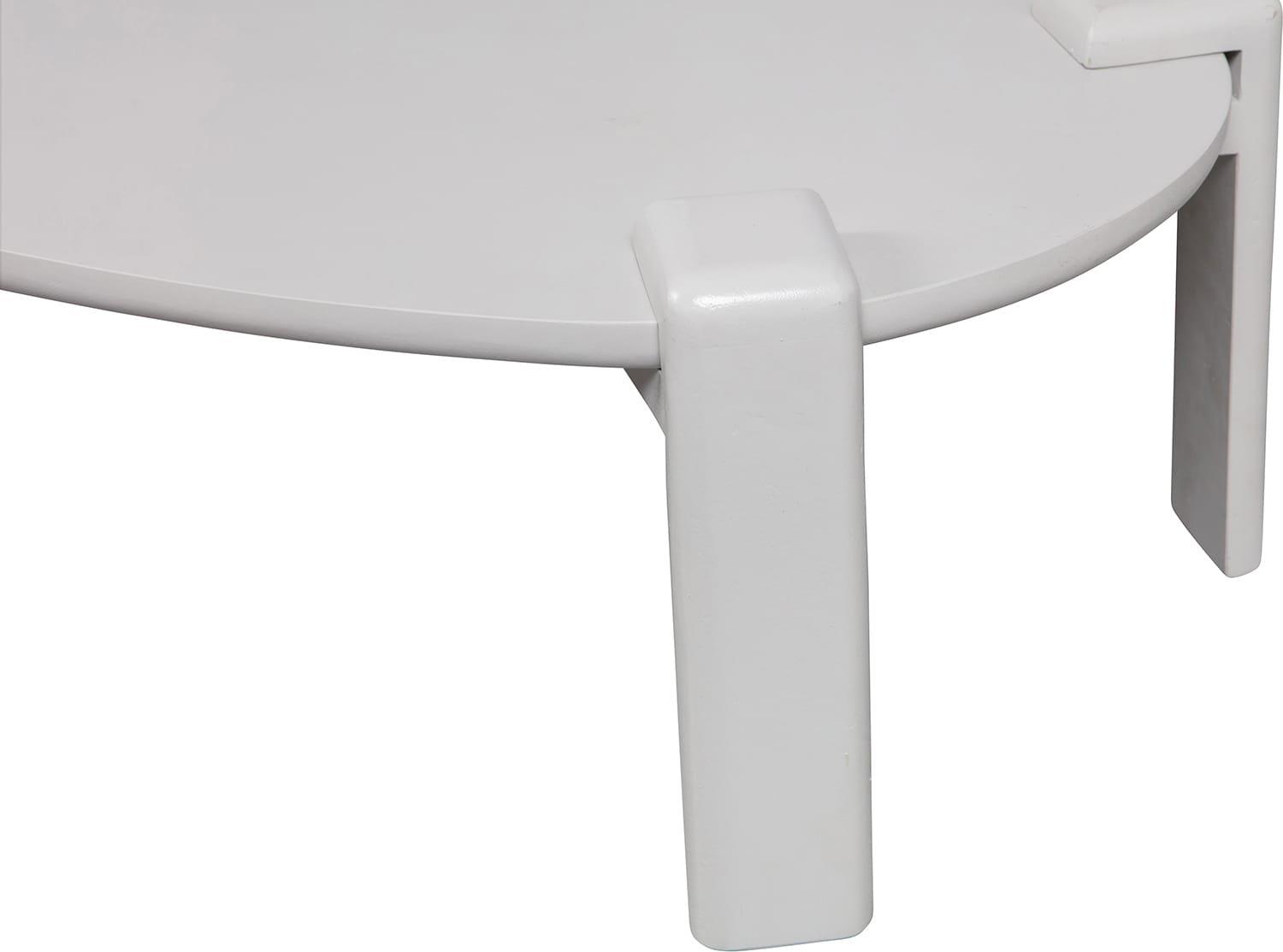 mutoni Table basse Turtle manguier brouillard blanc 100x60  