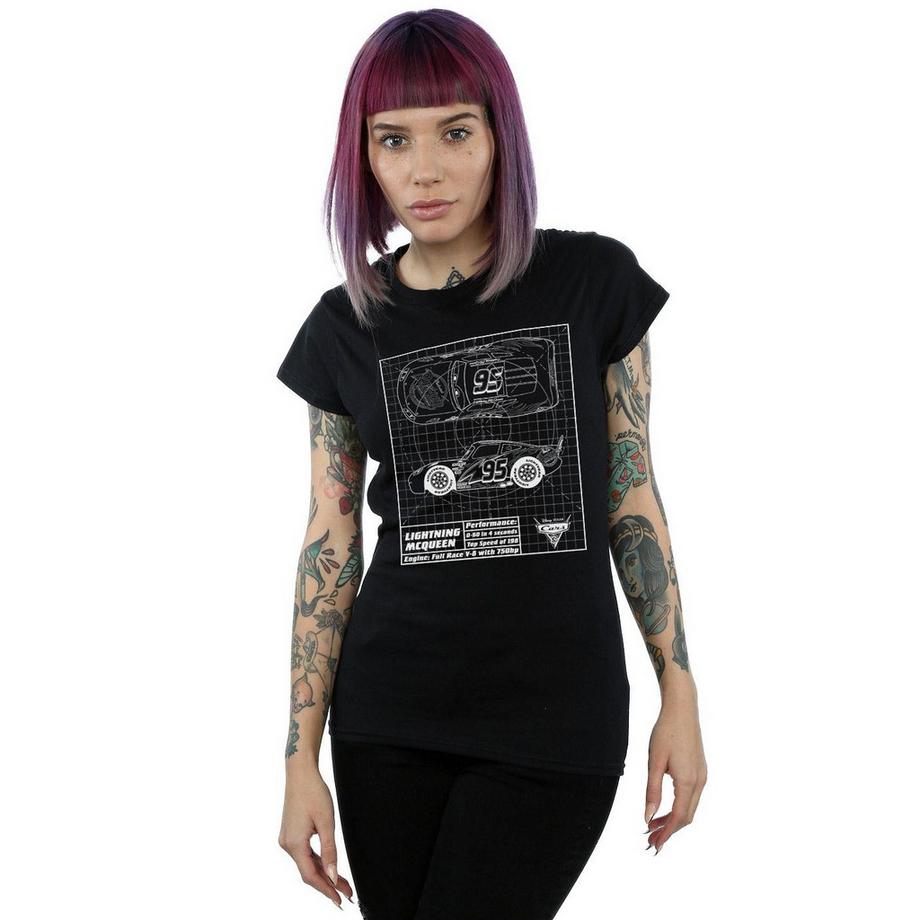 Disney Pixar Cars Lightning McQueen Blueprint T-Shirt  