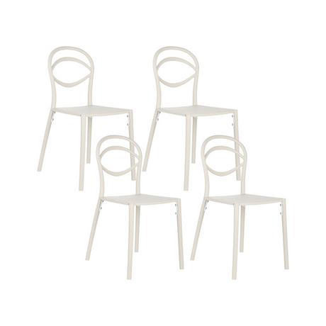 Beliani Lot de 4 chaises de jardin en Polypropylène Minimaliste COVOLO  