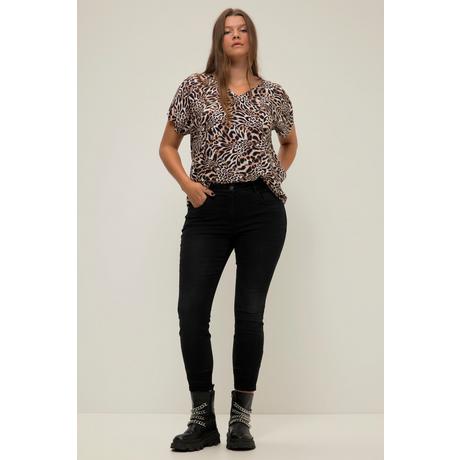 Studio Untold  Skinny jeans con pieghe, cinque tasche e cintura elastica 