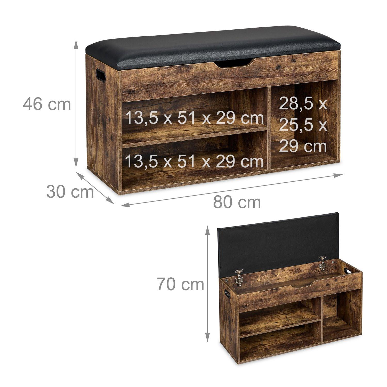 Northix Panca portascarpe con seduta e contenitore  