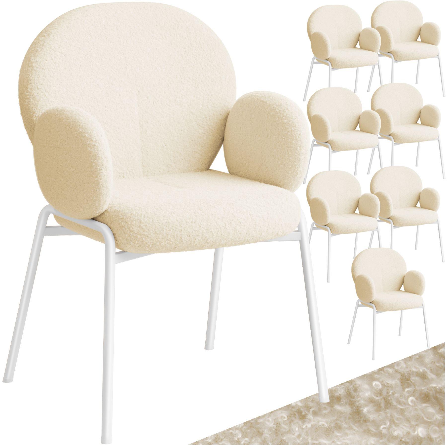 Tectake Chaise rembourrée Scandi, tissu bouclette  