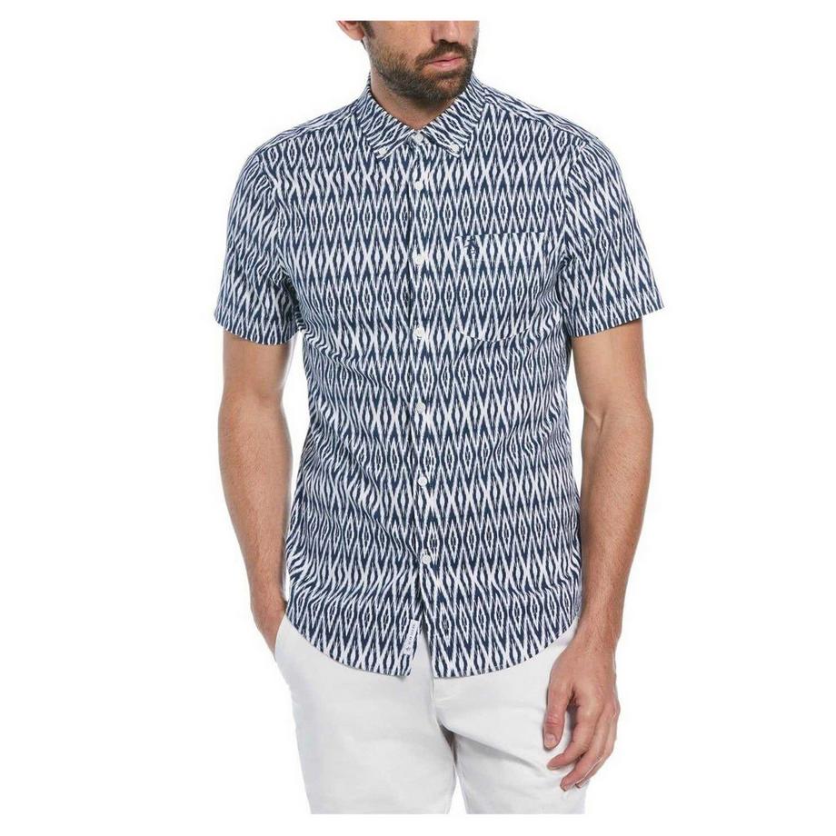 Camicia Regolare Ikat Maniche Corte