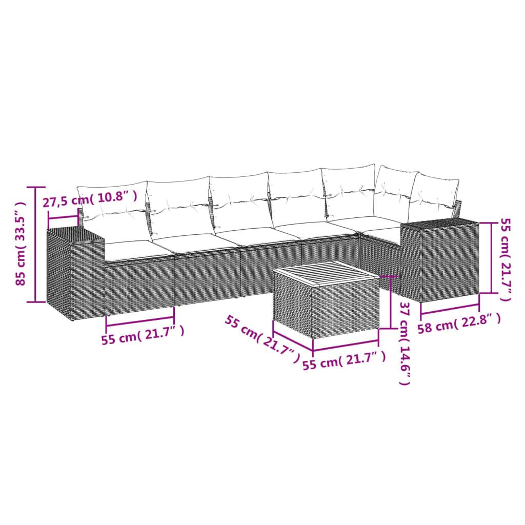 VidaXL set divano da giardino Polirattan  