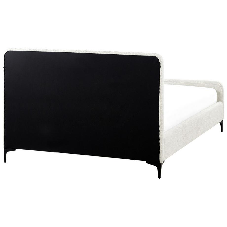 Beliani Lit avec sommier en Bouclé Minimaliste LUNAN  