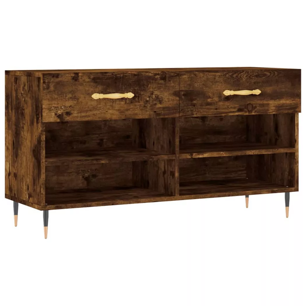 Banc à chaussures chêne fumé 102x35x55 cm bois d ingénierie