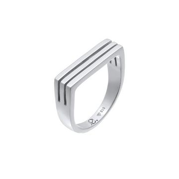 Bague Femmes Sceau Rectangle Rainures