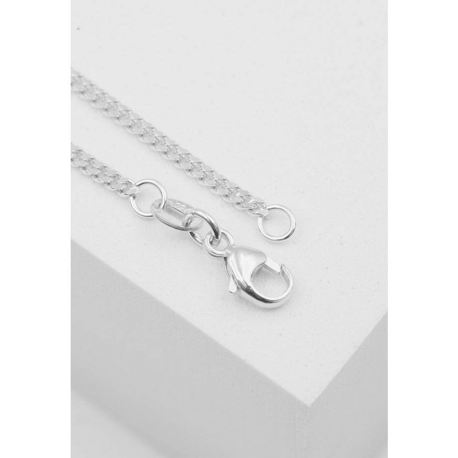 MUAU Schmuck  Collier gourmette or blanc 750, 1.8mm, 42cm 