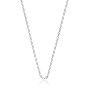 Collier gourmette or blanc 750, 1.8mm, 42cm