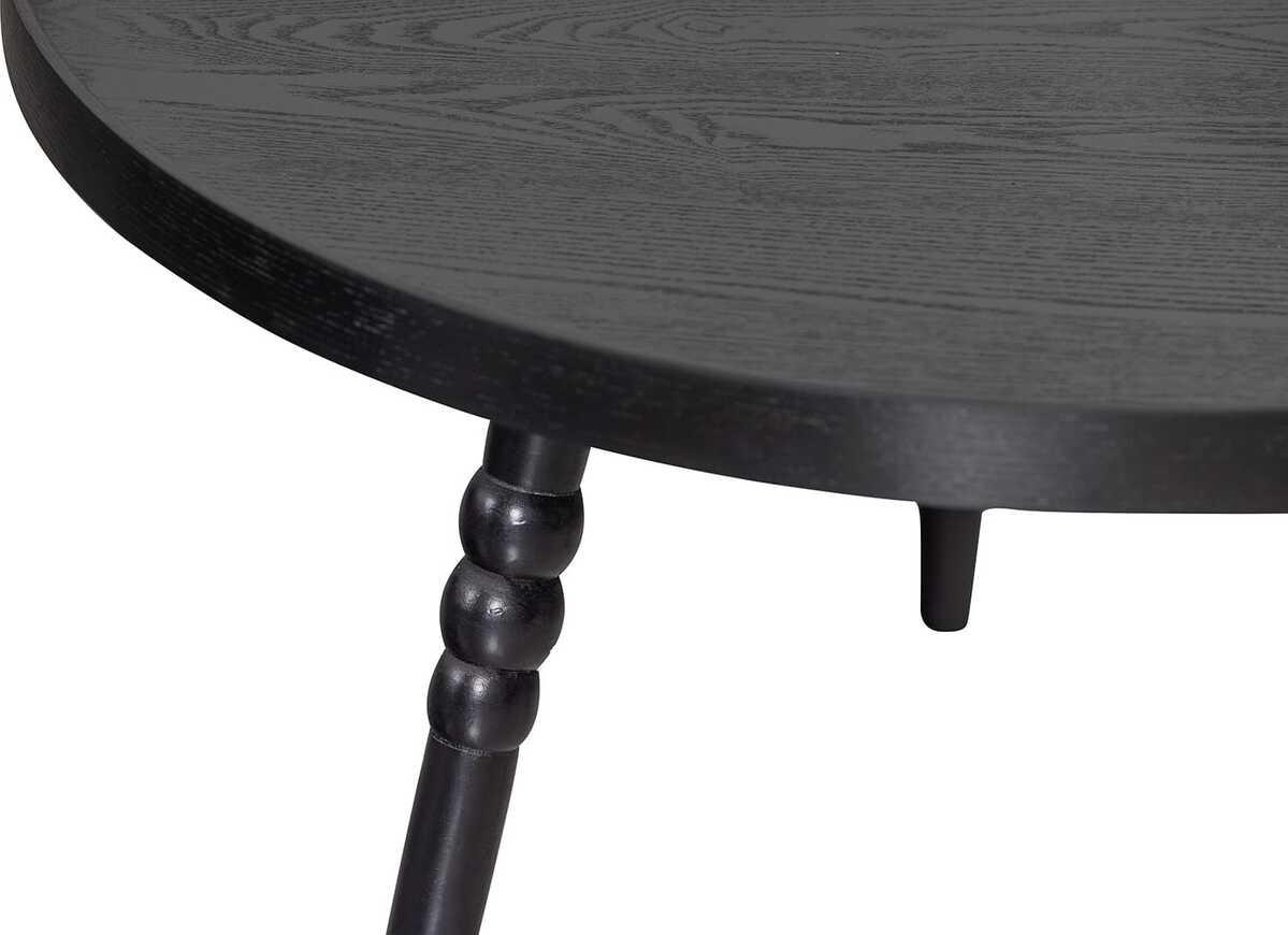 mutoni Table d&#039;appoint Ponto bois noir rond D75  