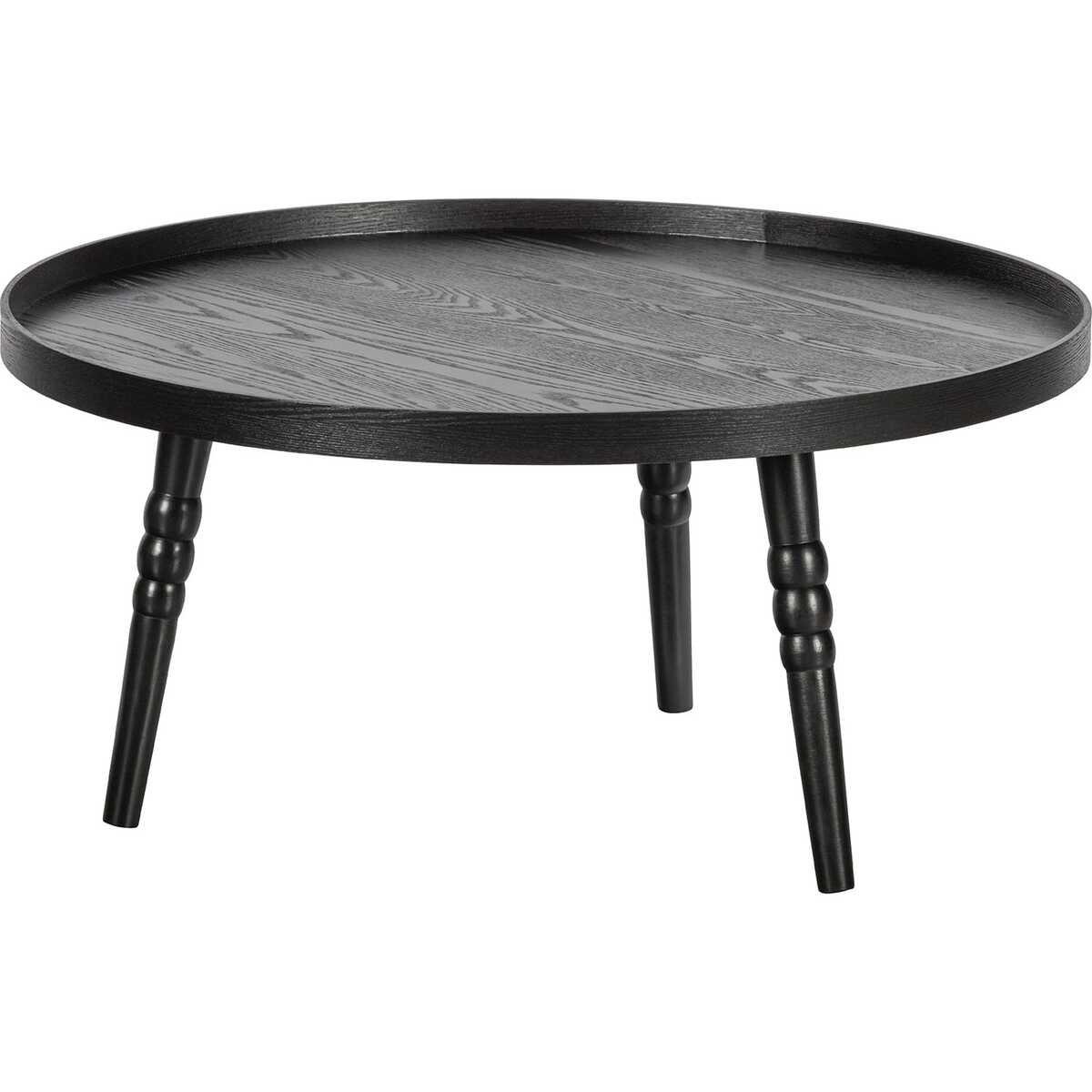 mutoni Table d&#039;appoint Ponto bois noir rond D75  