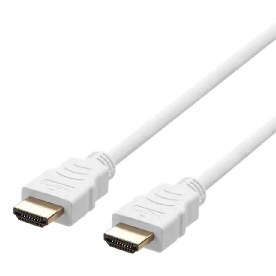 Deltaco HDMI ultra haut débit vers HDMI, 2 m - Blanc