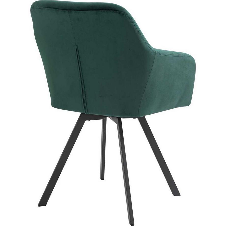 mutoni Fauteuil pivotant velours vert sapin  