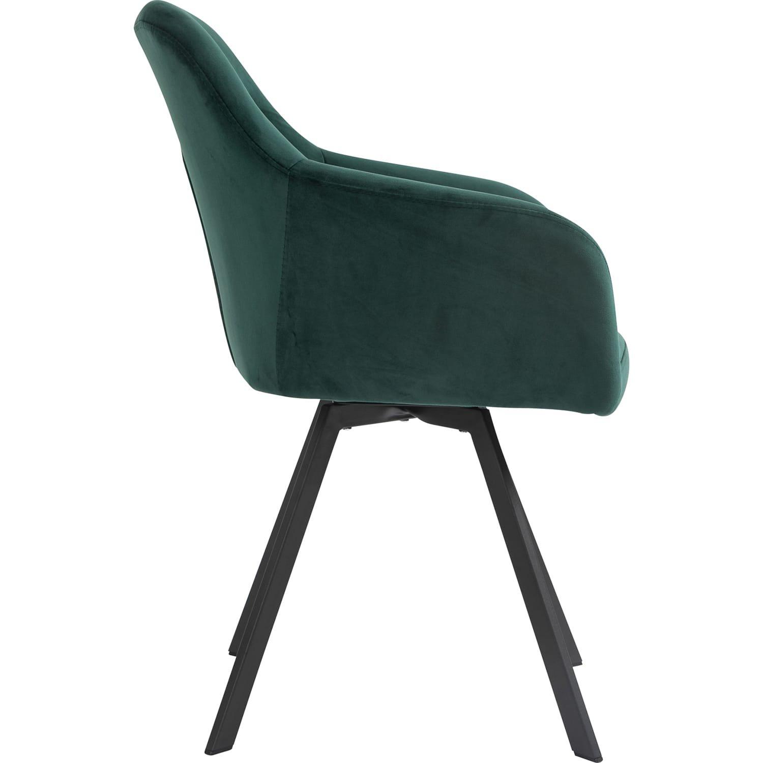 mutoni Fauteuil avec fonction pivotante en velours vert sapin  