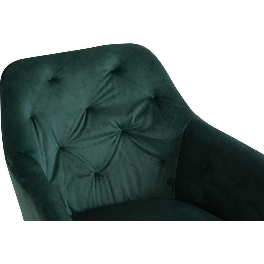 mutoni Fauteuil pivotant velours vert sapin  