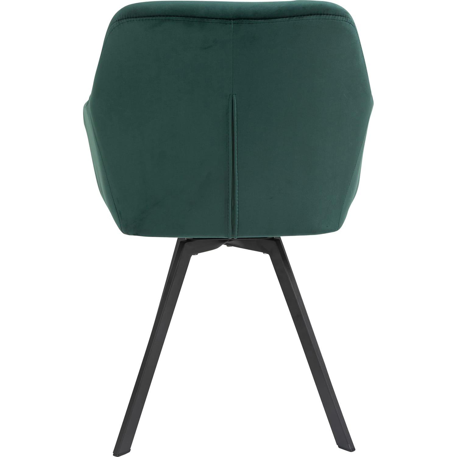 mutoni Fauteuil avec fonction pivotante en velours vert sapin  