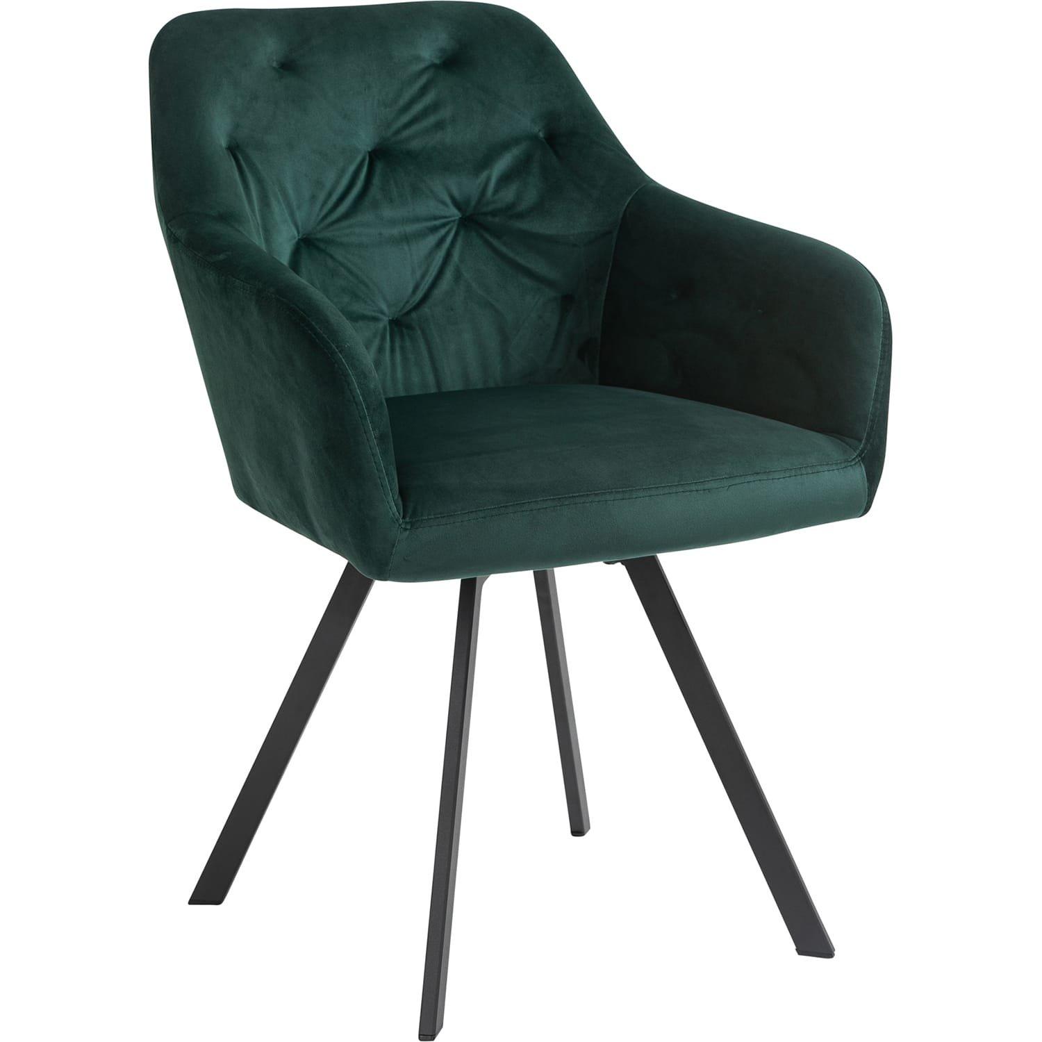 mutoni Fauteuil avec fonction pivotante en velours vert sapin  