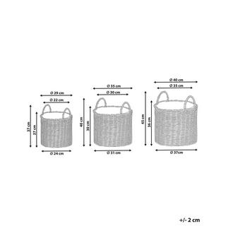 Beliani Set di 3 vasi per piante en Rattan sintetico Boho NIKITI  