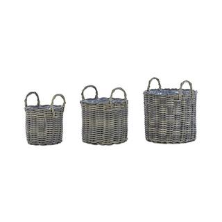 Beliani Set di 3 vasi per piante en Rattan sintetico Boho NIKITI  