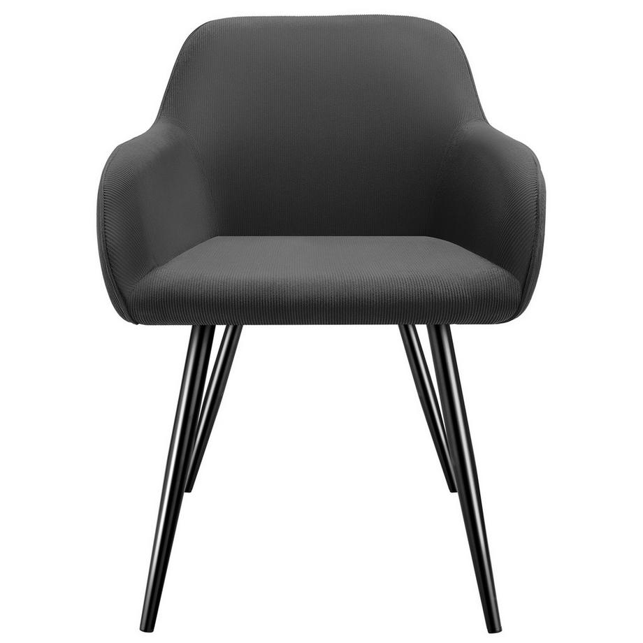 Tectake Chaise de salle à manger MARILYN rembourrée en velours côtelé  