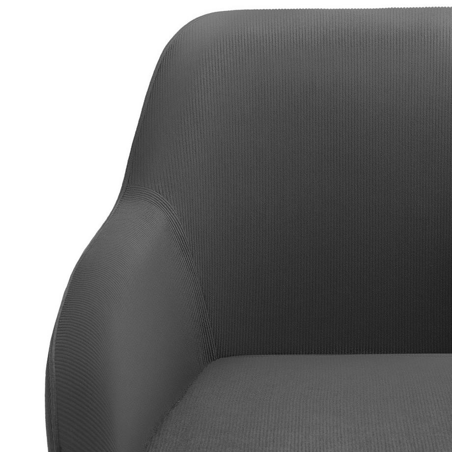 Tectake Chaise de salle à manger MARILYN rembourrée en velours côtelé  